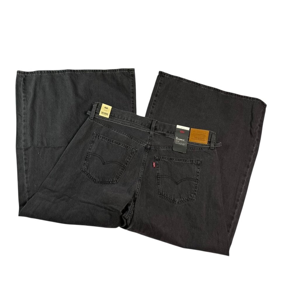 Free People Levi's Premium XL Superwide Baggy Jeans Faded Black Wash NWT Size 33 - Picture 4 of 5